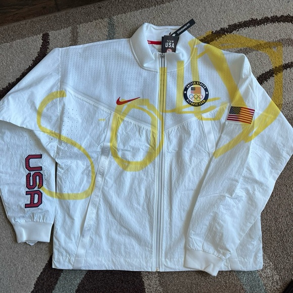 Nike Team USA Medal Stand Olympics Windrunner Jacket White/Red - Main Image